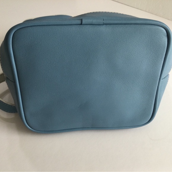 Coach Blue and White Leather Bucket Bag - Picture 5 of 12